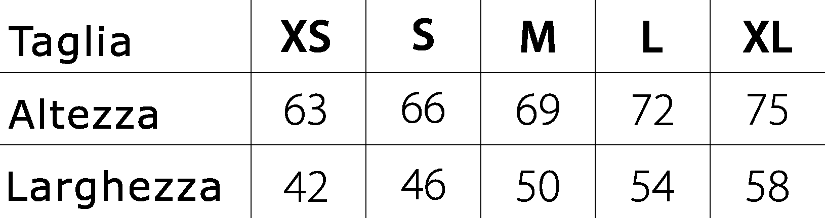Tabelle taglie t shirt adulto